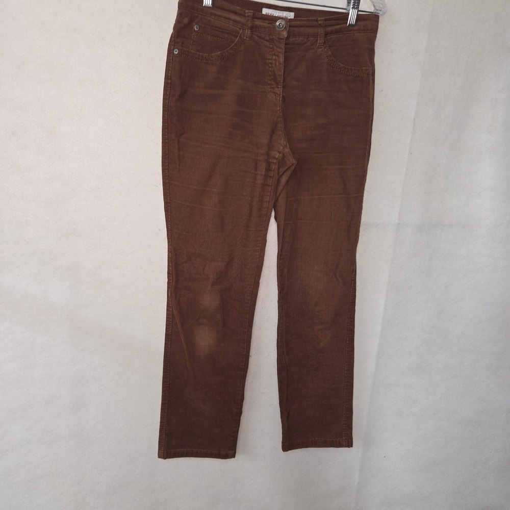 BRAX Mary Soft‎ Corduroy Pants Women Brown Straight Leg Size 27/30 Style 77-1238